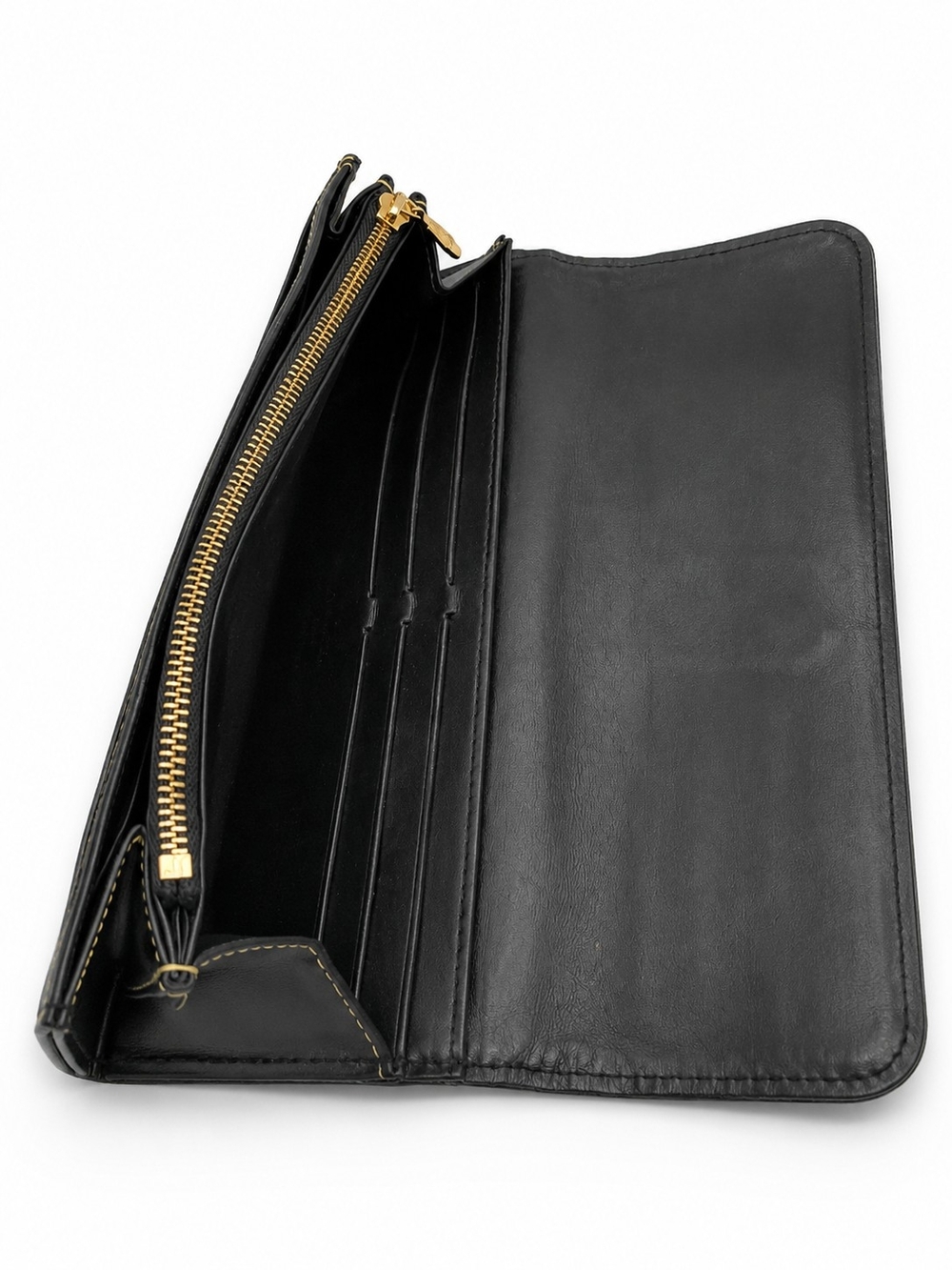 Louis Vuitton Suhali Portefeuille Favori Black Leather Long Wallet Gold Hardware - Picture 6 of 10